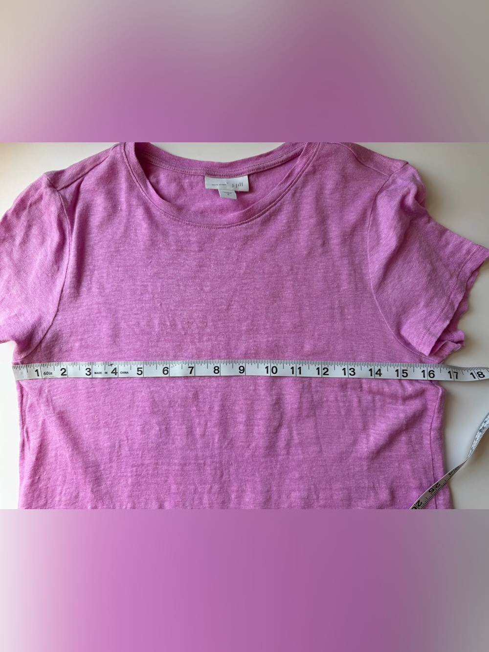 J. Jill Love Linen Pink Short Sleeve 100% Linen T-shirt Top Sz S Asymmetrical - Picture 6 of 6